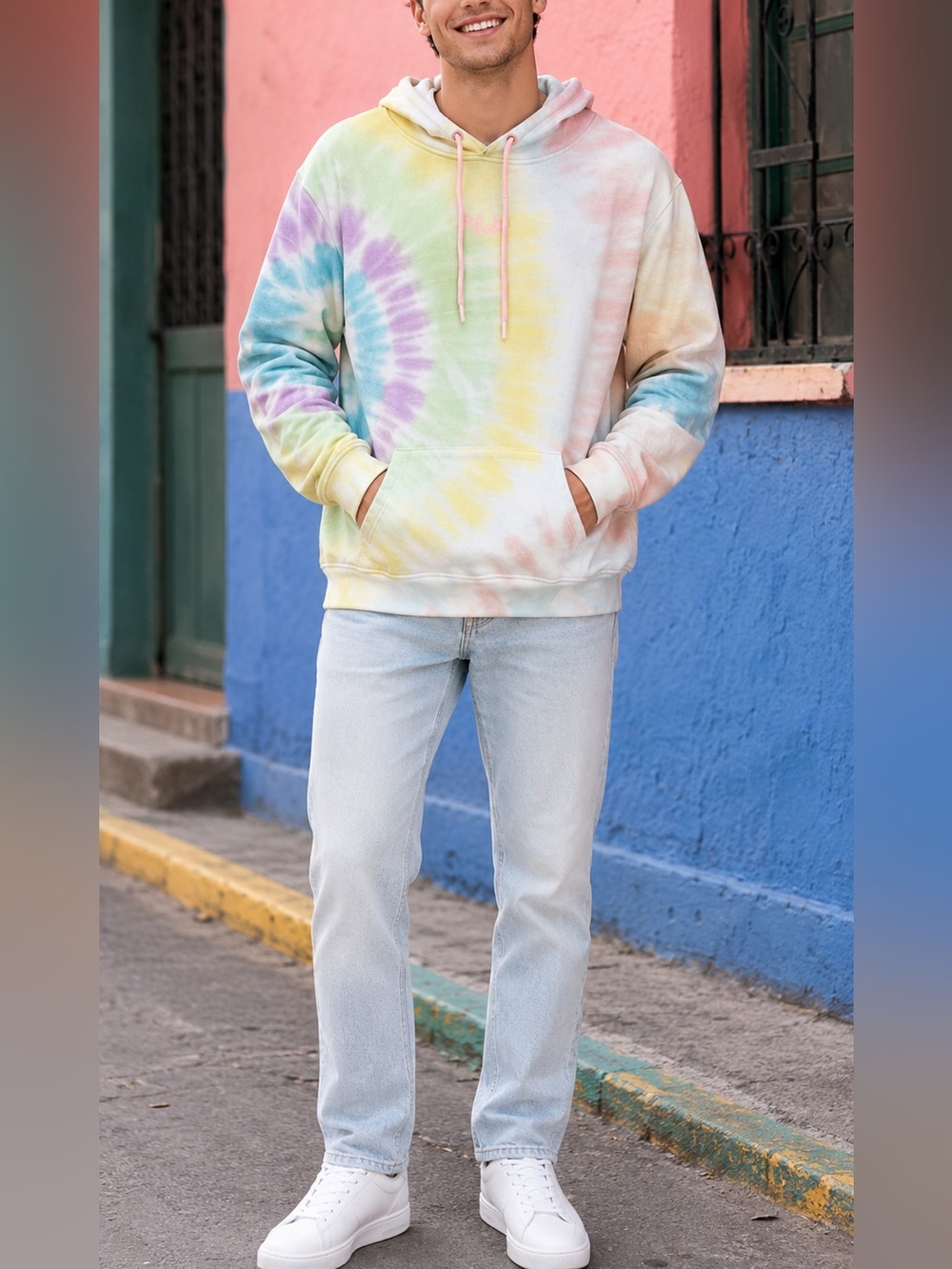 NEW Fila‎ RelaxedTie Dye Hoodie Sweatshirt Size Medium